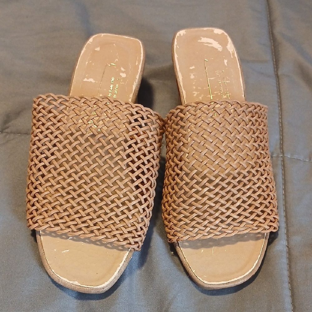 Braided Slide Mules in Brown - Slip-On Summer Comfort
